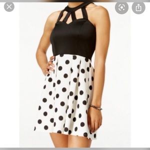 Crystal Doll black and white Junior polka-Dot Sz 7